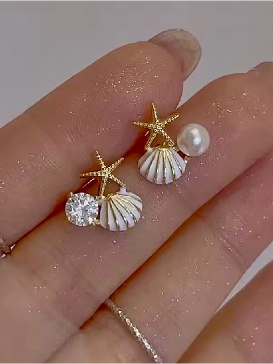 Jewelry - New! Asymmetric Ocean Style Ear Stud Earrings For Women